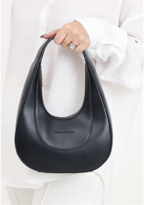 Black women's bag, elongated shape, pressed logo lettering CHIARA FERRAGNI | 76SB4BG1ZSA27899